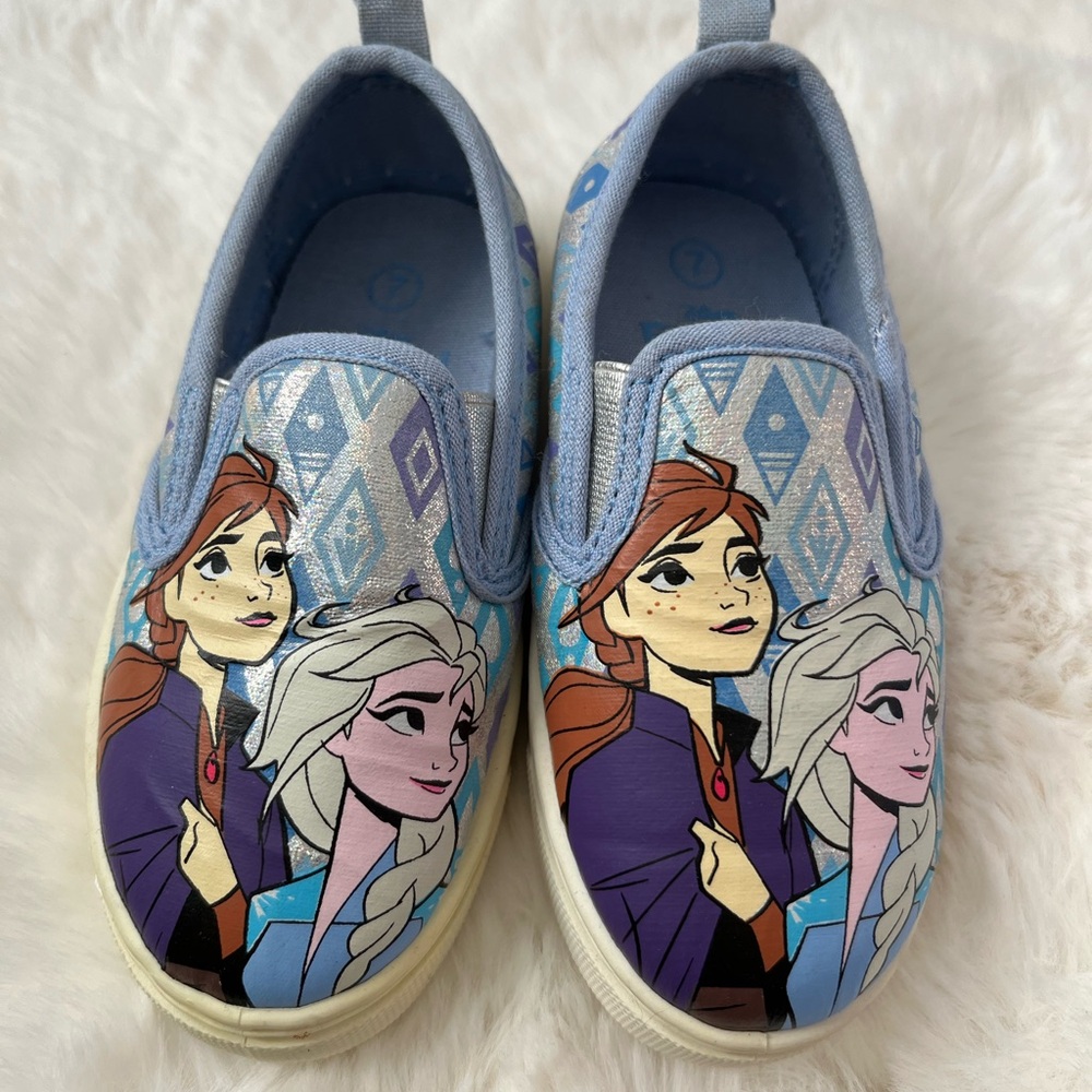 Frozen Kids Slip-On Shoes - Blue and White